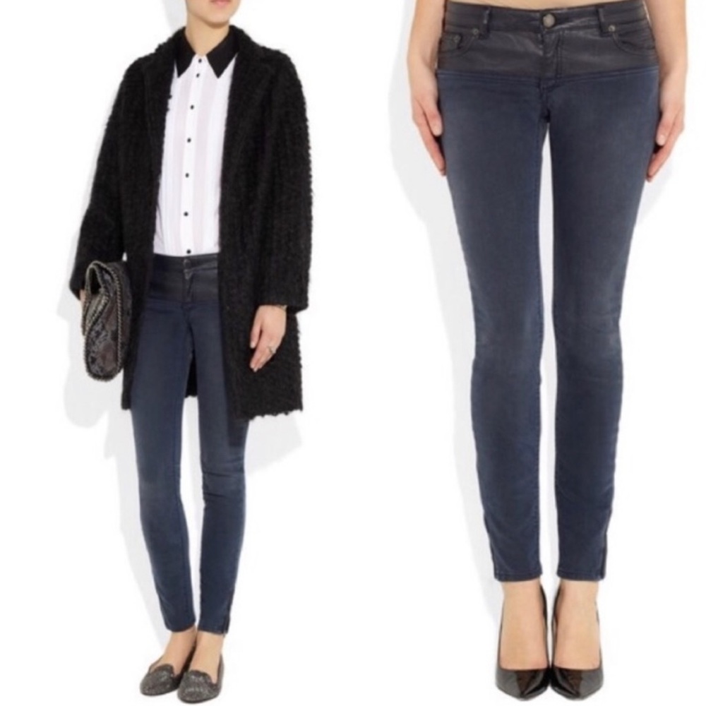 Maje Women Skinny Jeans in Dark Blue Wash
